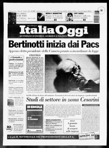 Italia oggi : quotidiano di economia finanza e politica